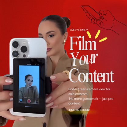 Emely POVScreen™ PH01 Max — Wired Rear‑Camera Vlog Monitor