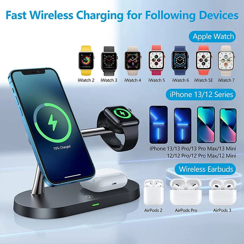 THE Emely HOME™ 3 in 1 Wireless Charger Stand Magnetic For iPhone