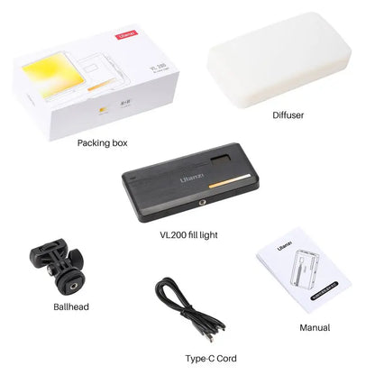 Compact LED video light in travel bag – Emely GlowLite™ 200 ready for content on the go