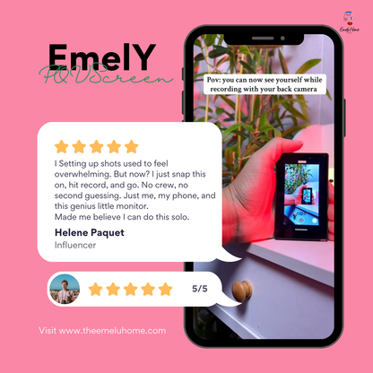 Emely POVScreen™ PH01 Max — Wired Rear‑Camera Vlog Monitor