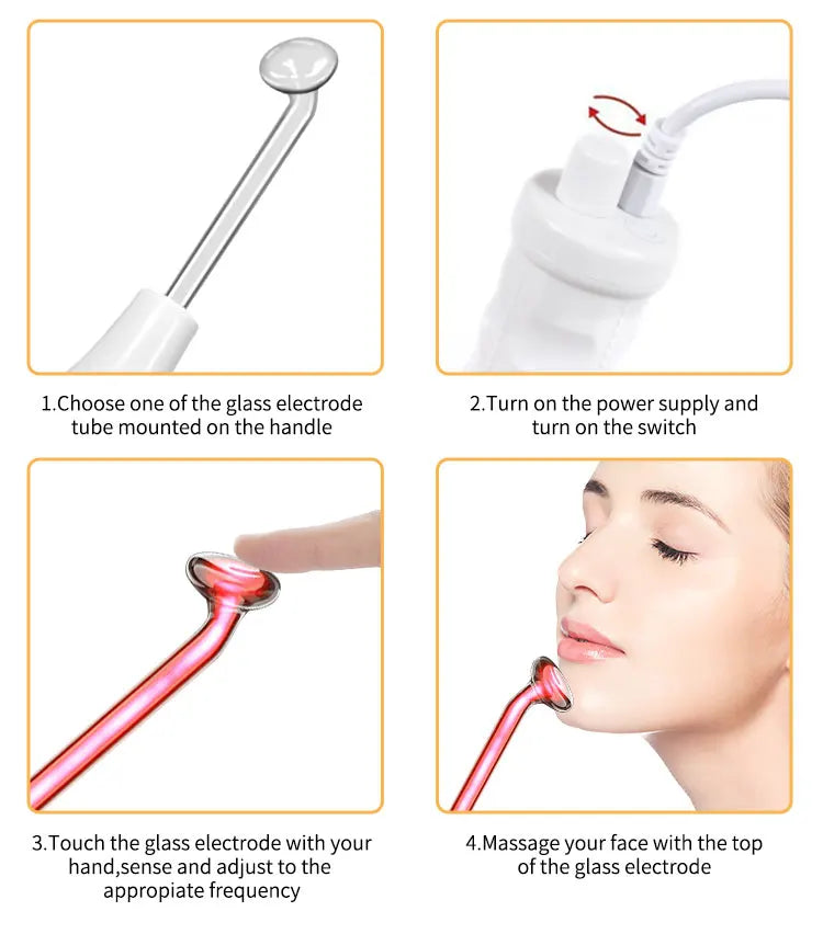 High-Frequency Facial Wand for Acne & Wrinkles.