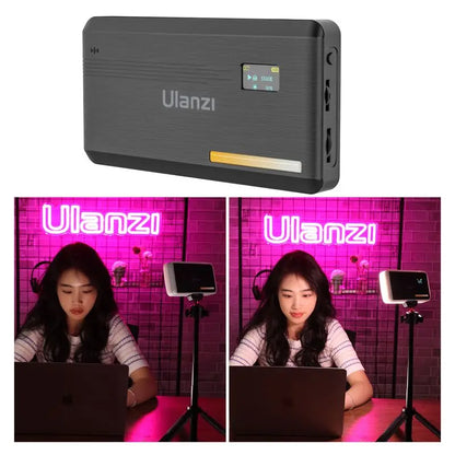 Emely GlowLite™ 200 attached to camera – perfect lighting for vlogging and streaming
